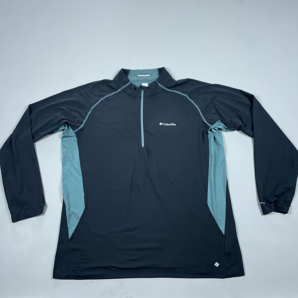 Columbia Mens Omni-Freeze Zero 1/4 Zip Pullover Black Blue XXL Activewear Top